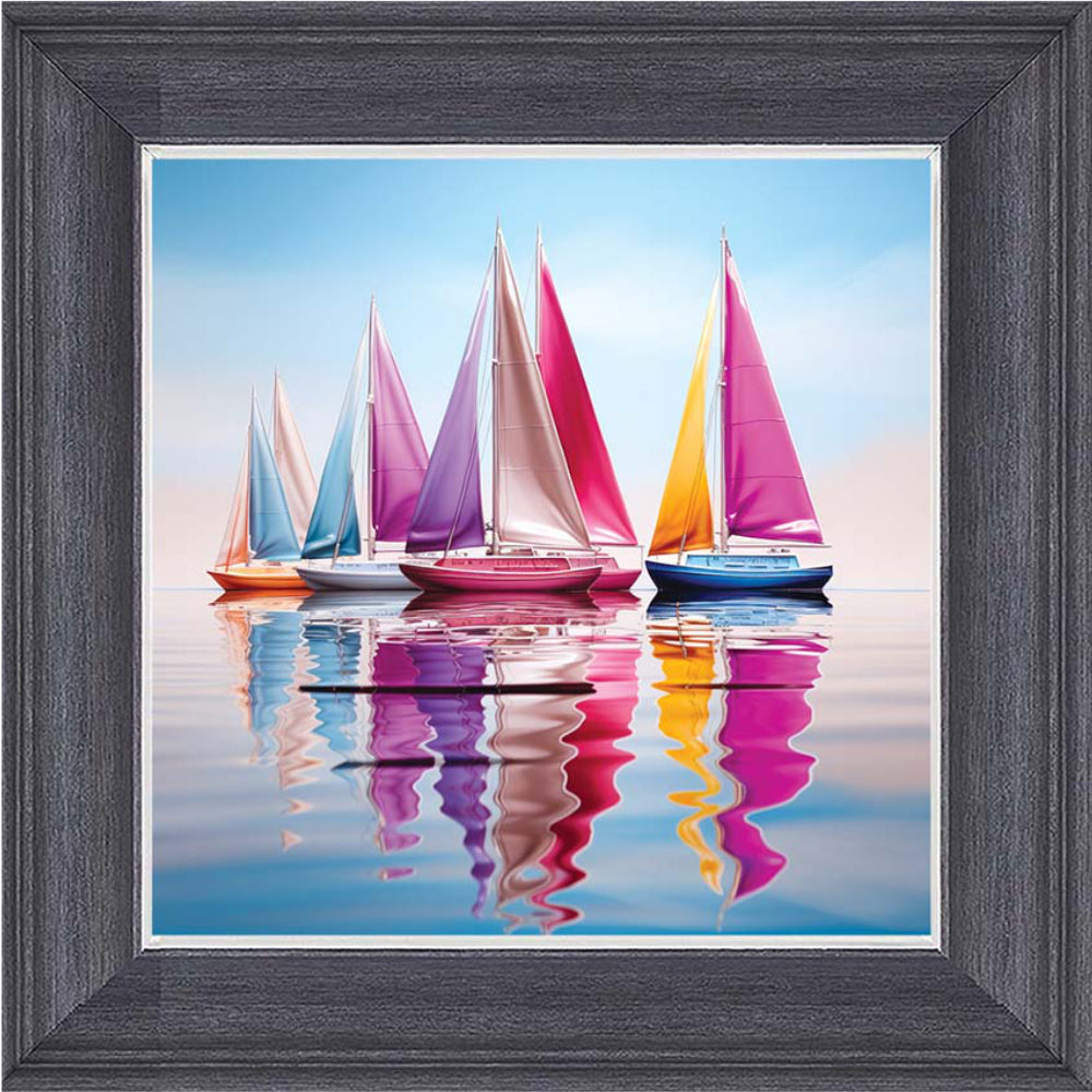 Serene Sail Boats Liquid Wall Art