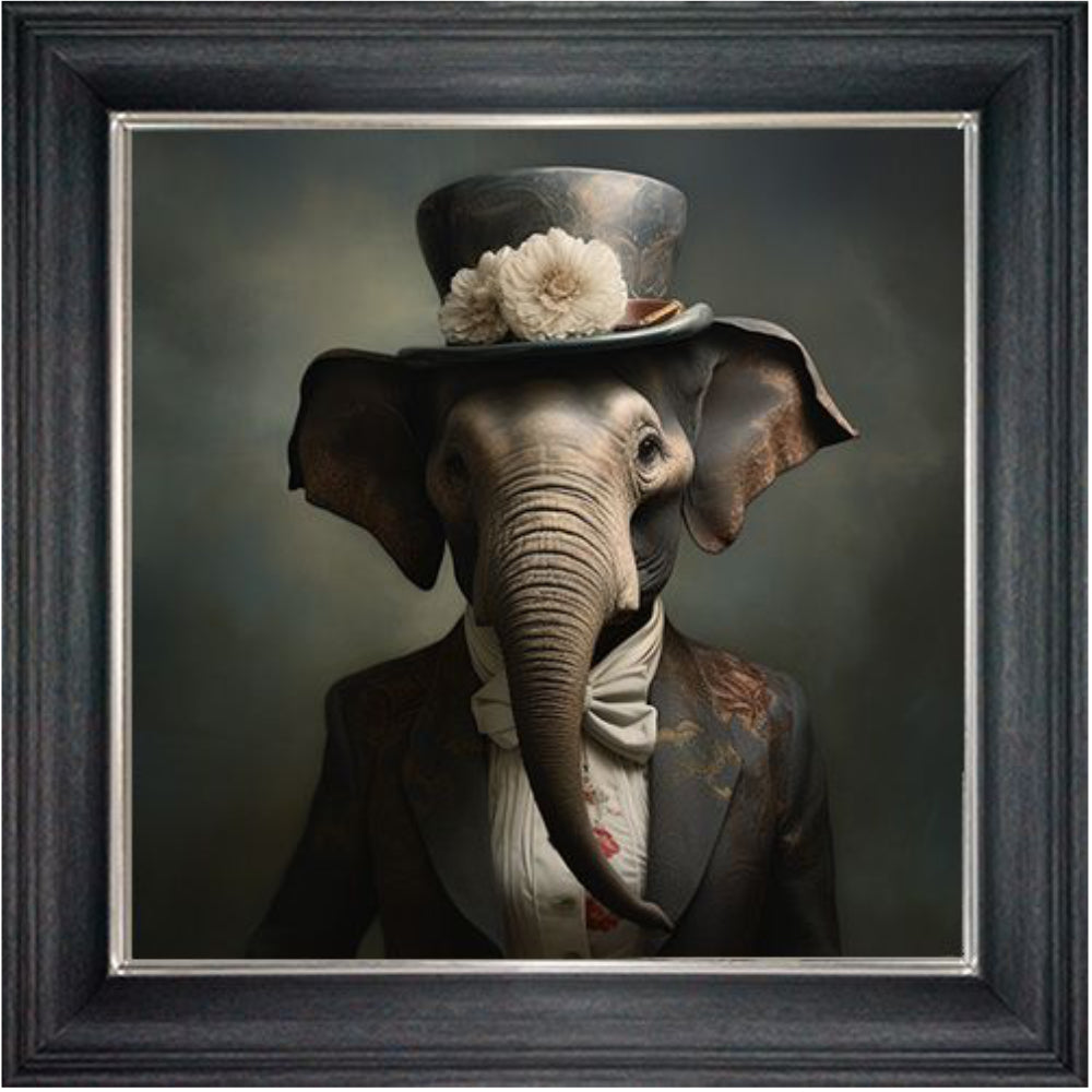 Dressed Up Elephant Female Liquid Wall Art